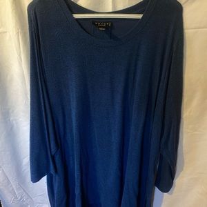 Navy Blue Flowey Grace Top